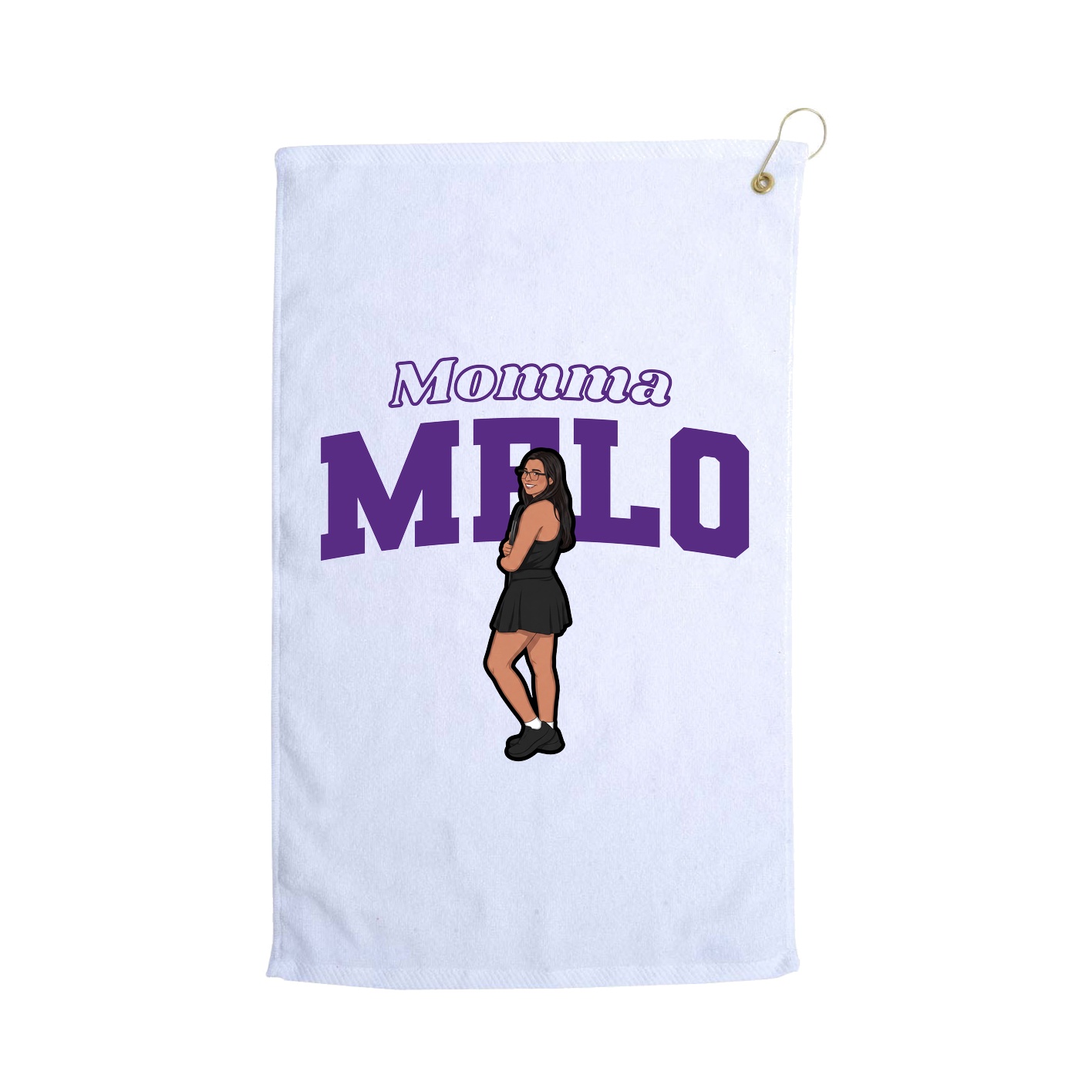 Golf Towel — Mothers Day Block in White