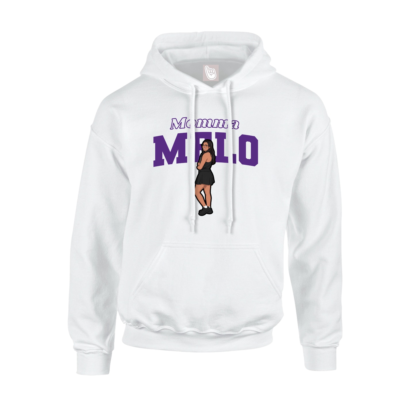 Youth Hoodie — Mothers Day Block in White