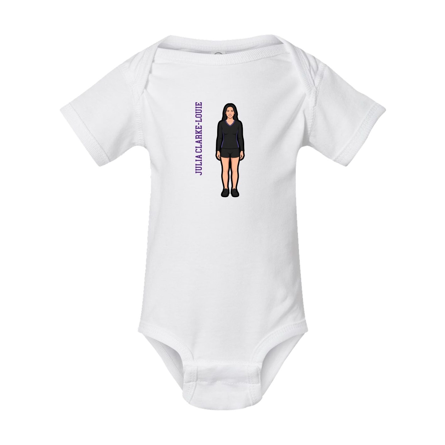 Baby Onesie — Name Vertical in White