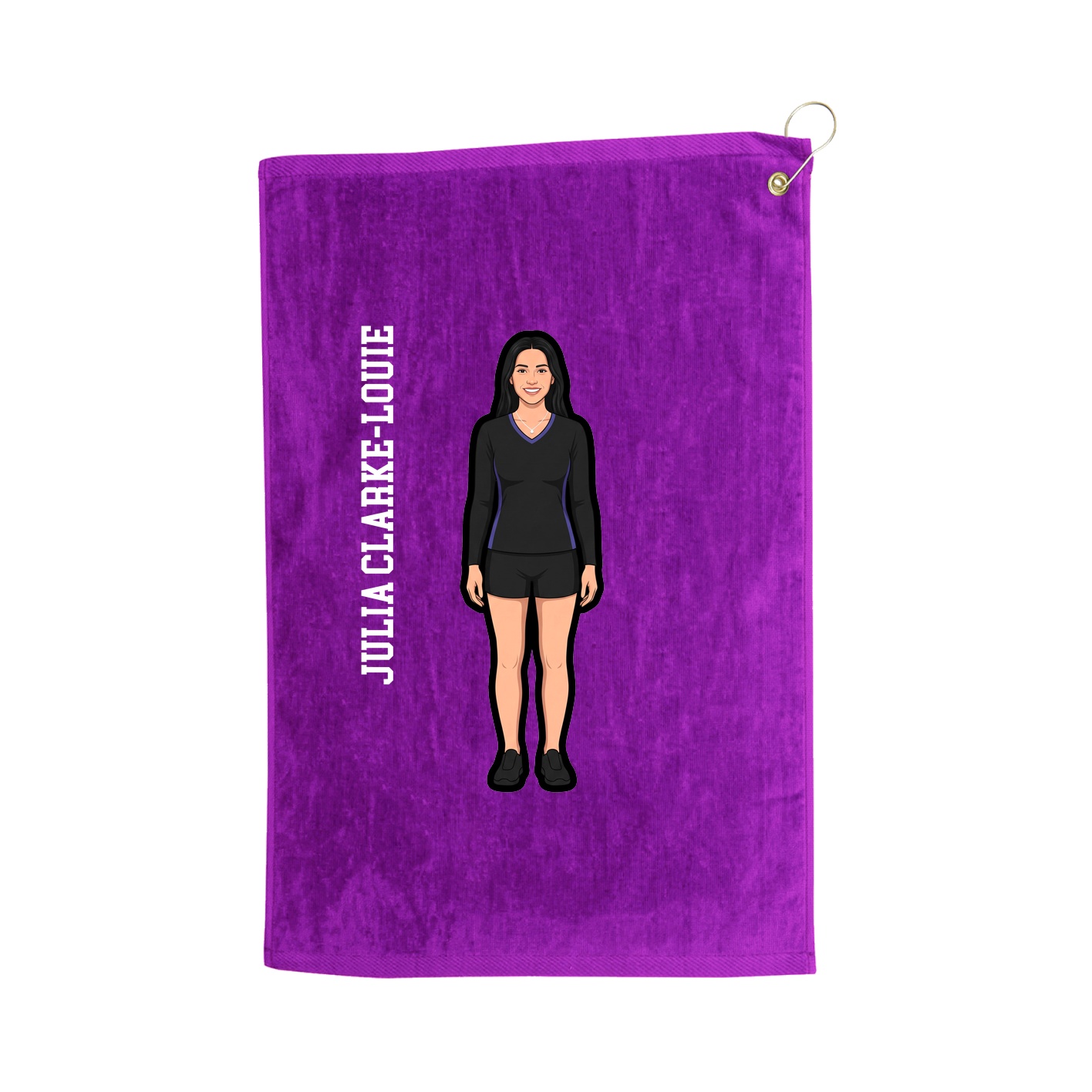 Golf Towel — Name Vertical in Purple