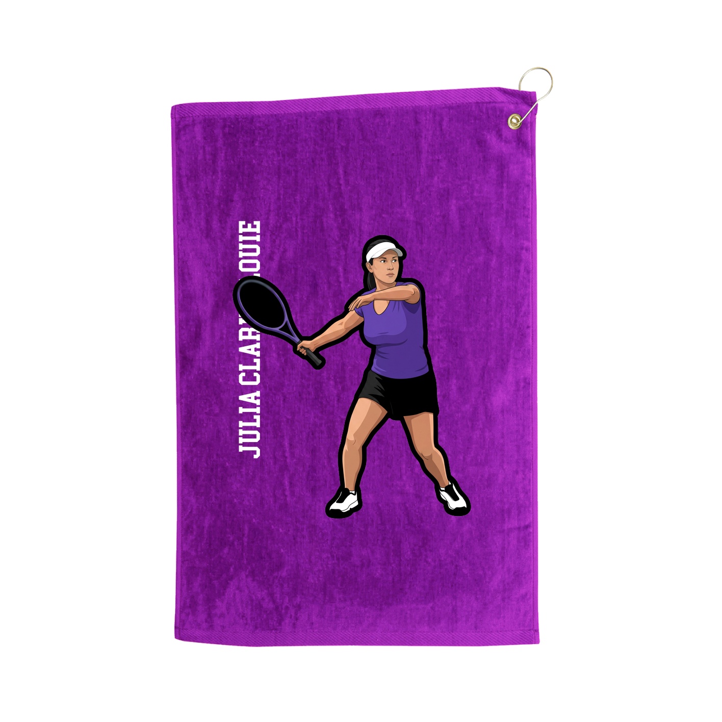 Golf Towel — Name Vertical in Purple