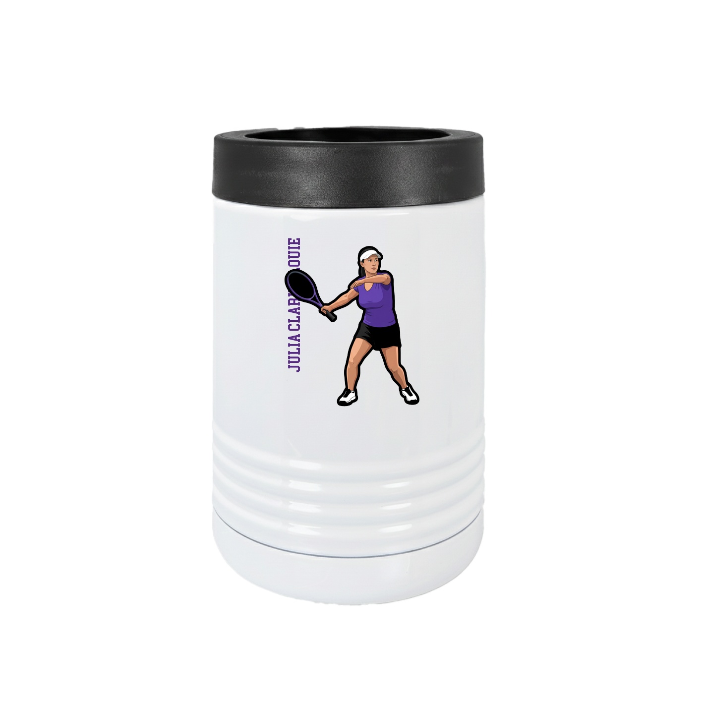 Beverage Holder — Name Vertical in White
