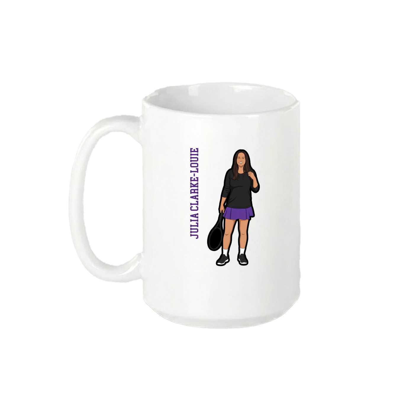 15oz Coffee Mug — Name Vertical in White