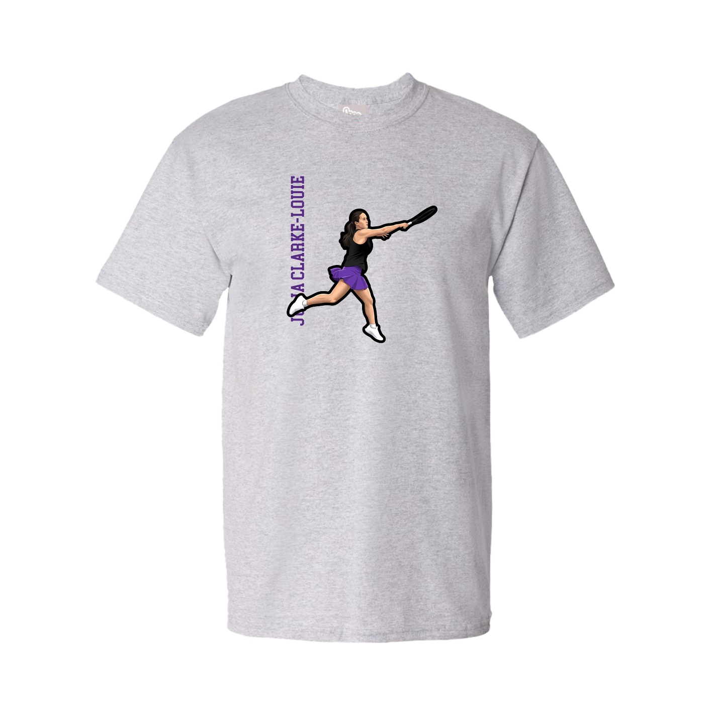 Youth Tee — Name Vertical in Grey
