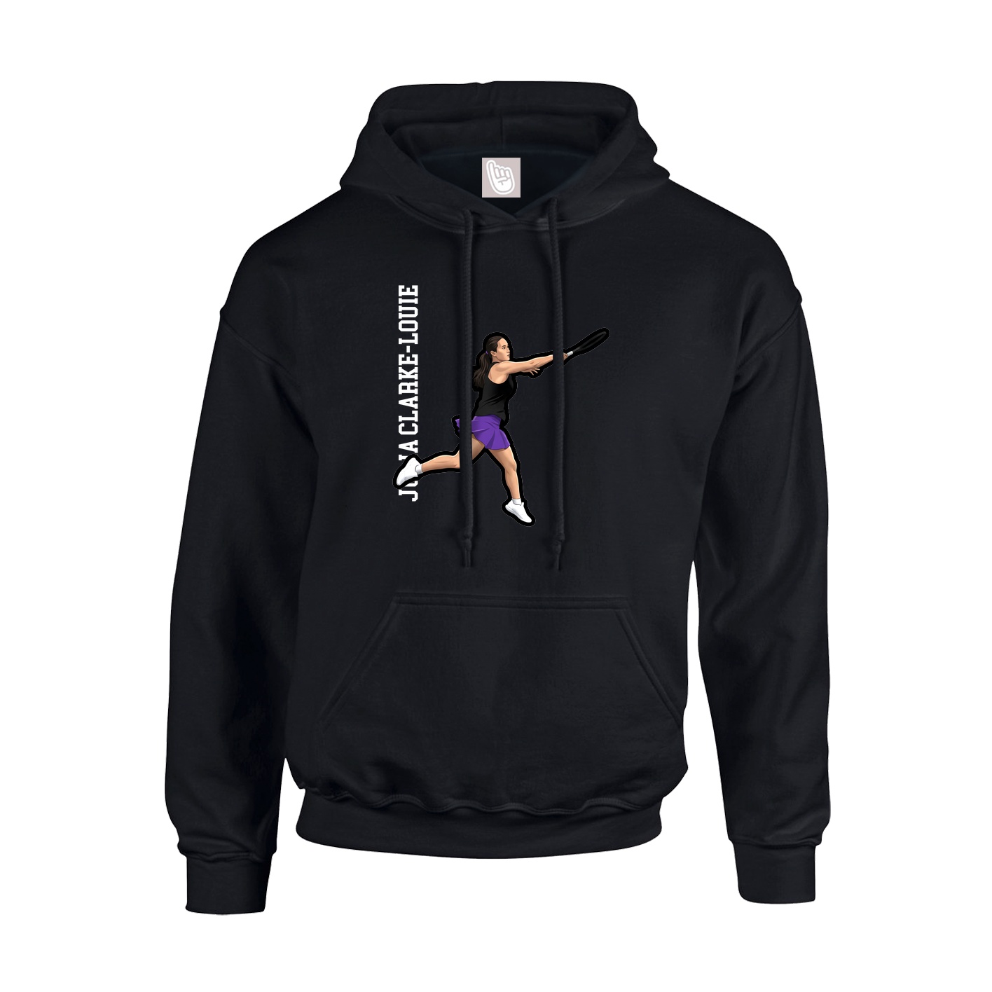 Youth Hoodie — Name Vertical in Black