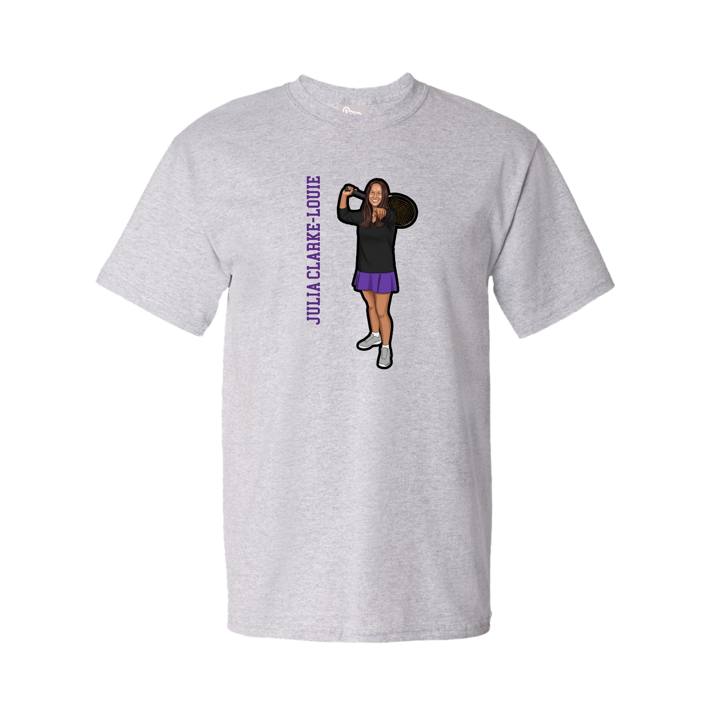 Youth Tee — Name Vertical in Grey