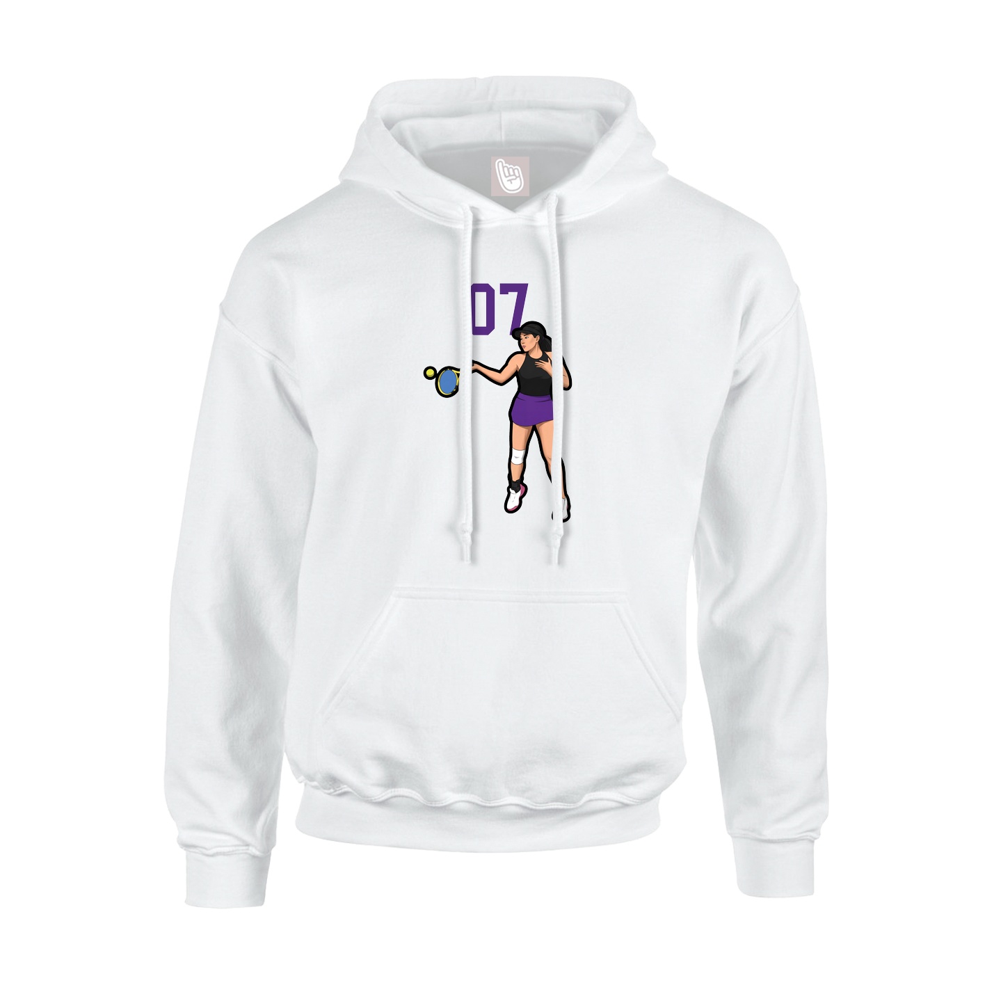 Hoodie — Number Top in White