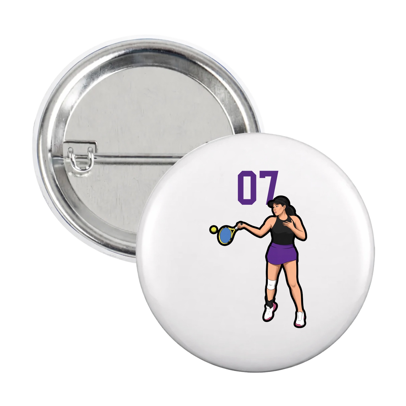 Game Day Button — Number Top in White