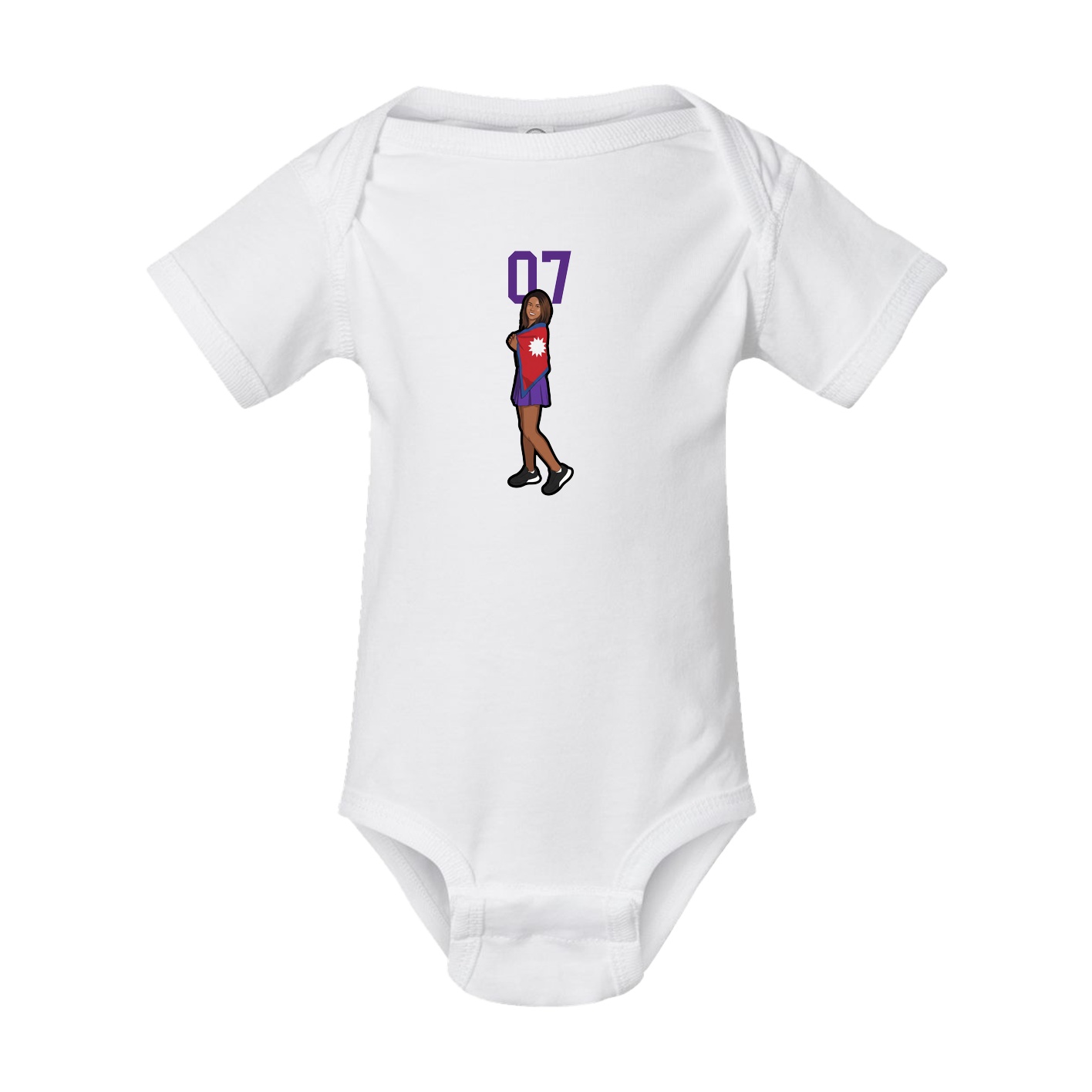 Baby Onesie — Number Top in White