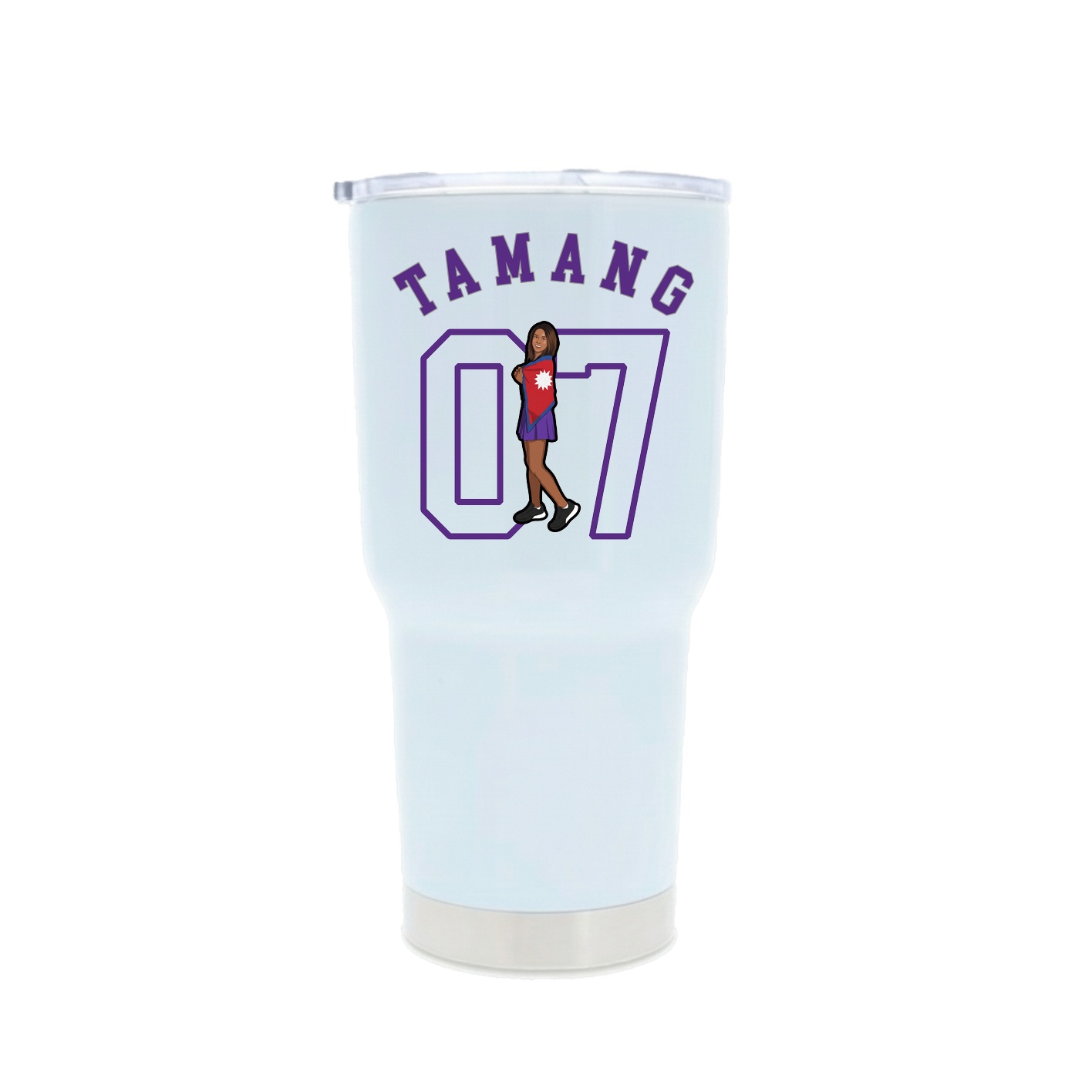 30oz Stainless Steel Tumbler — Shirsey Arch in White