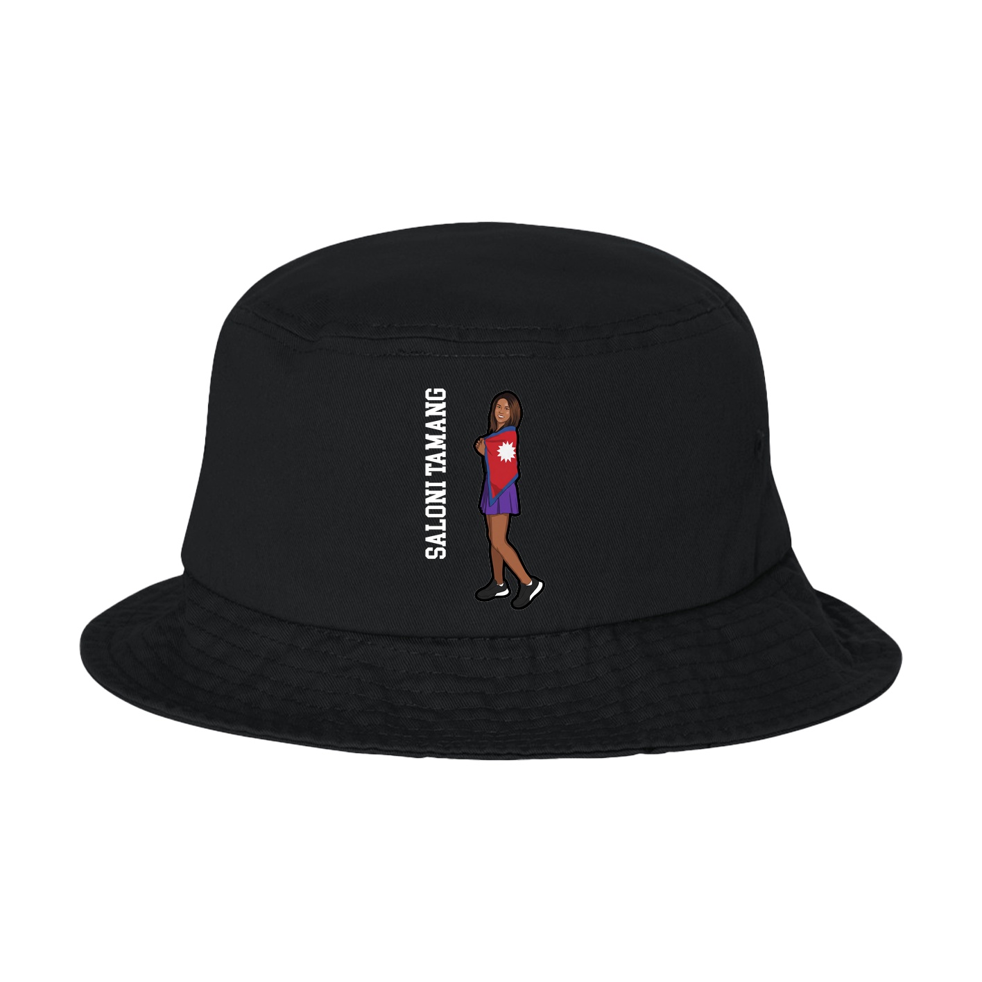 Bucket Cap — Name Vertical in Black