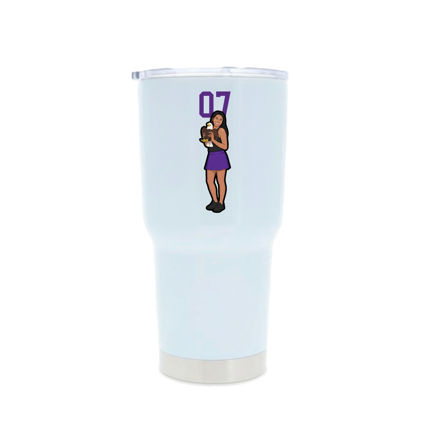 30oz Stainless Steel Tumbler — Number Top in White