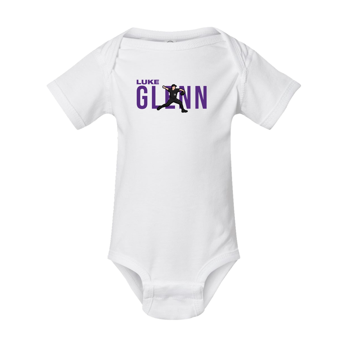 Baby Onesie — Player Name in White