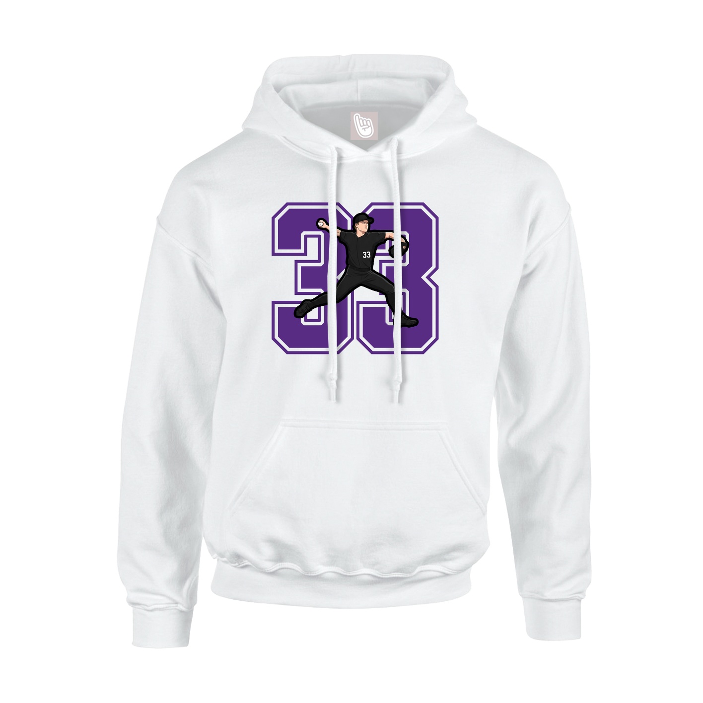 Hoodie — Number in White