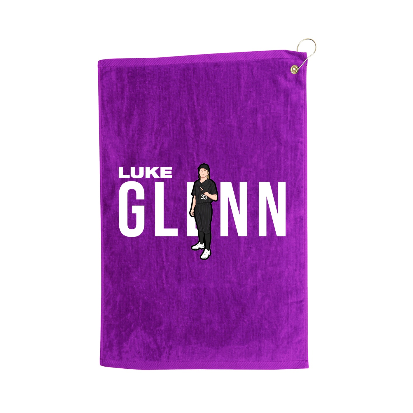 Golf Towel — Player Name in Purple