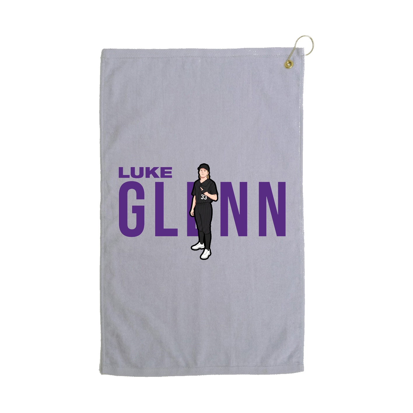 Golf Towel — Player Name in Grey