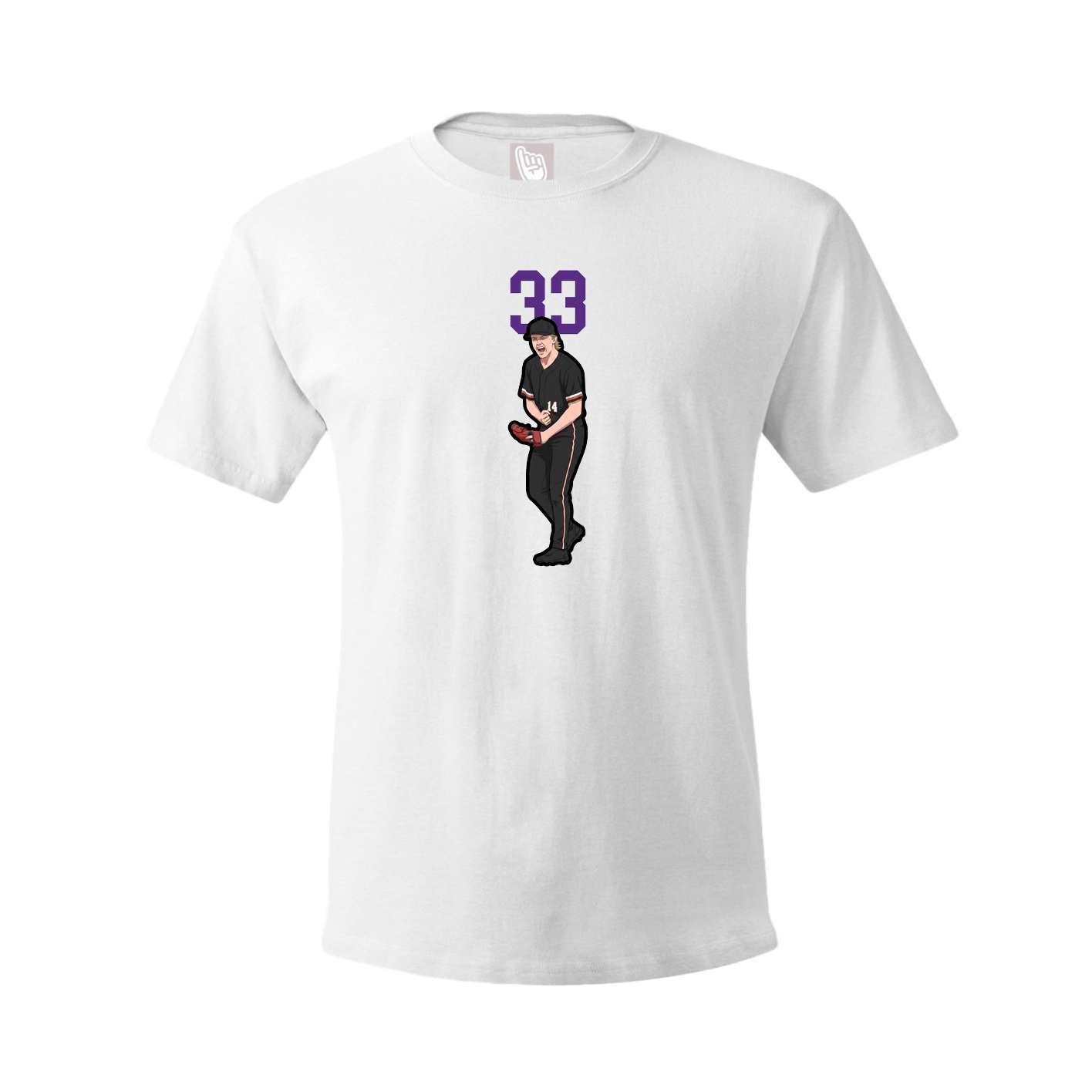 Youth Tee — Number Top in White
