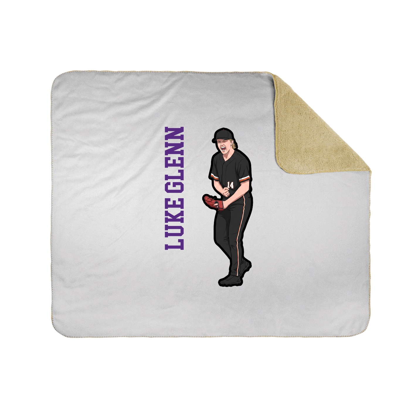 Throw Blanket — Name Vertical in White