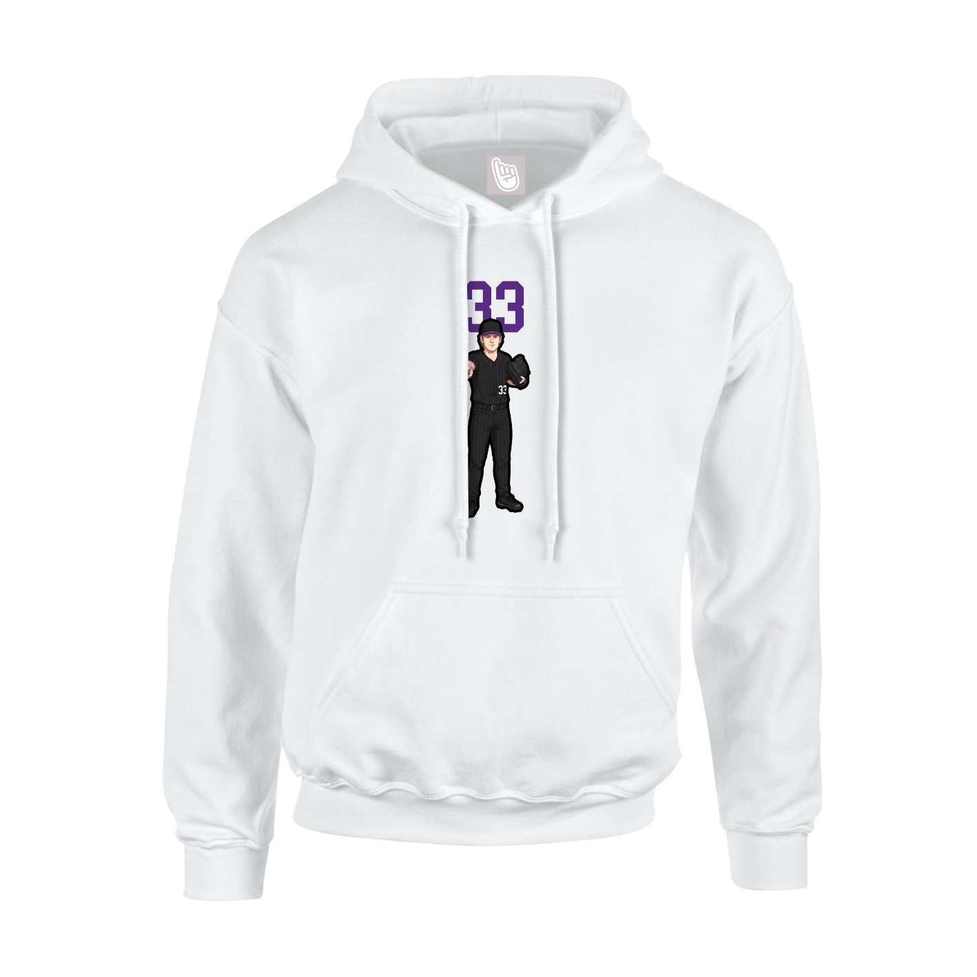 Youth Hoodie — Number Top in White