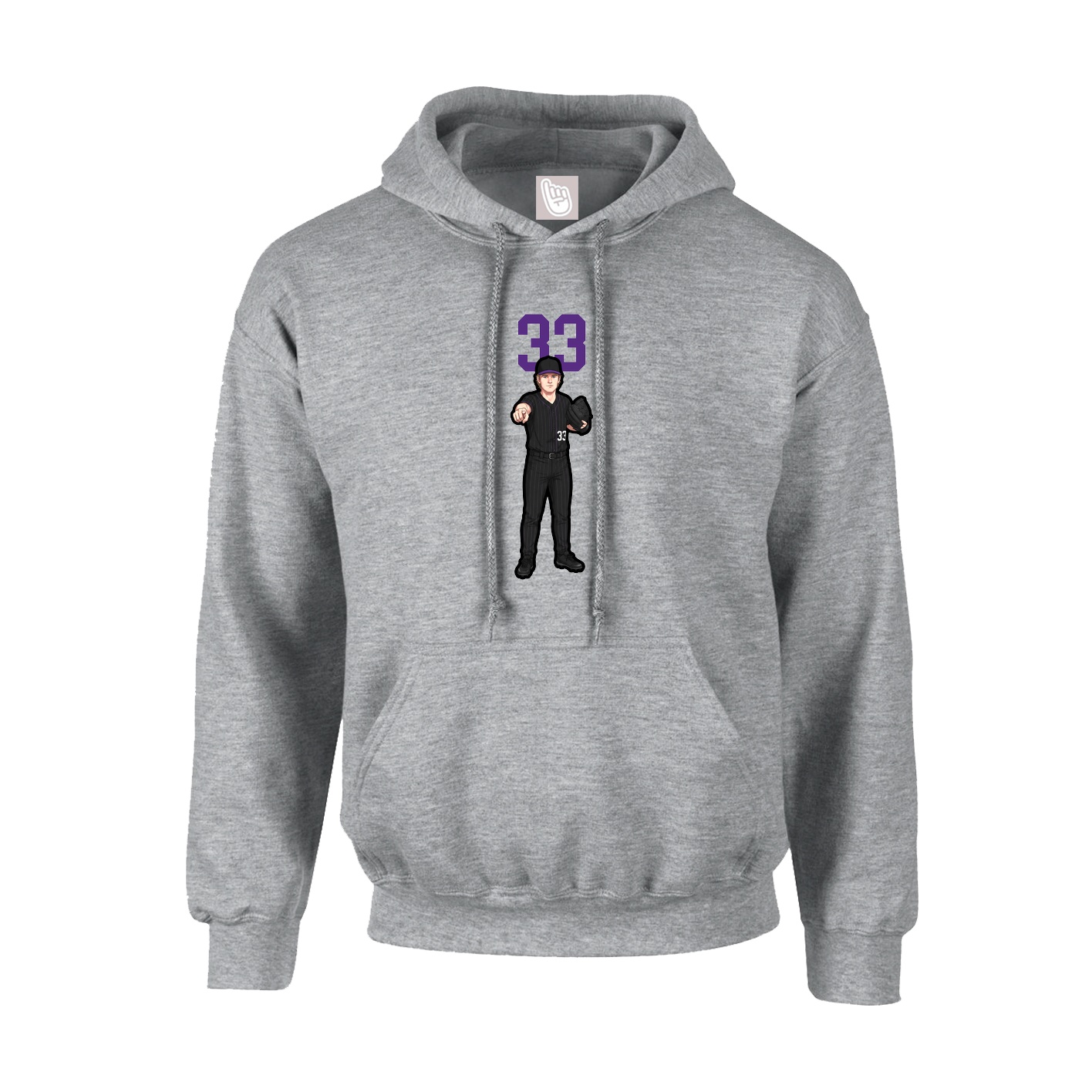 Youth Hoodie — Number Top in Grey