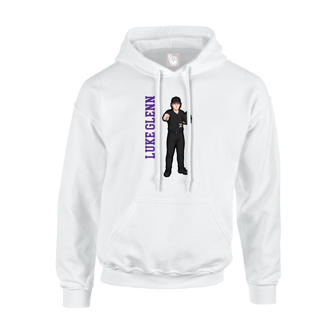 Hoodie — Name Vertical in White
