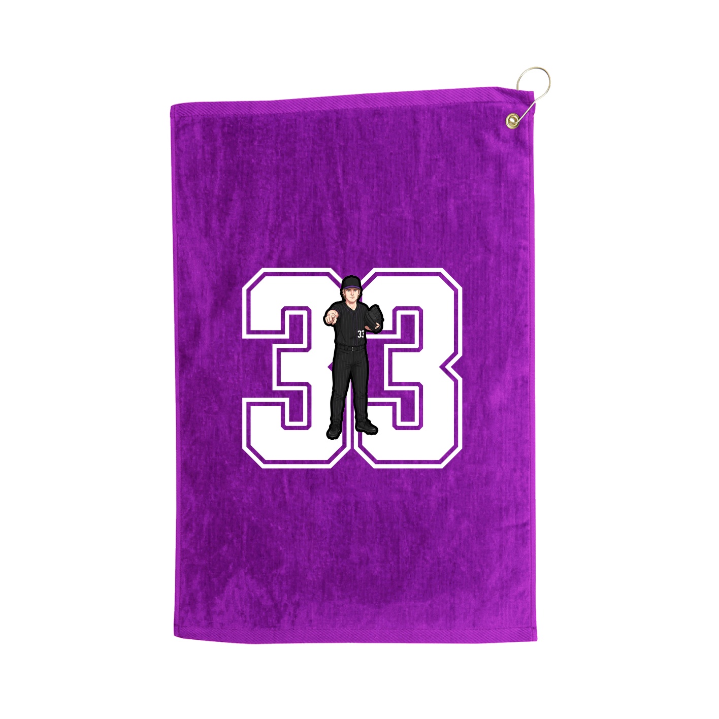 Golf Towel — Number in Purple