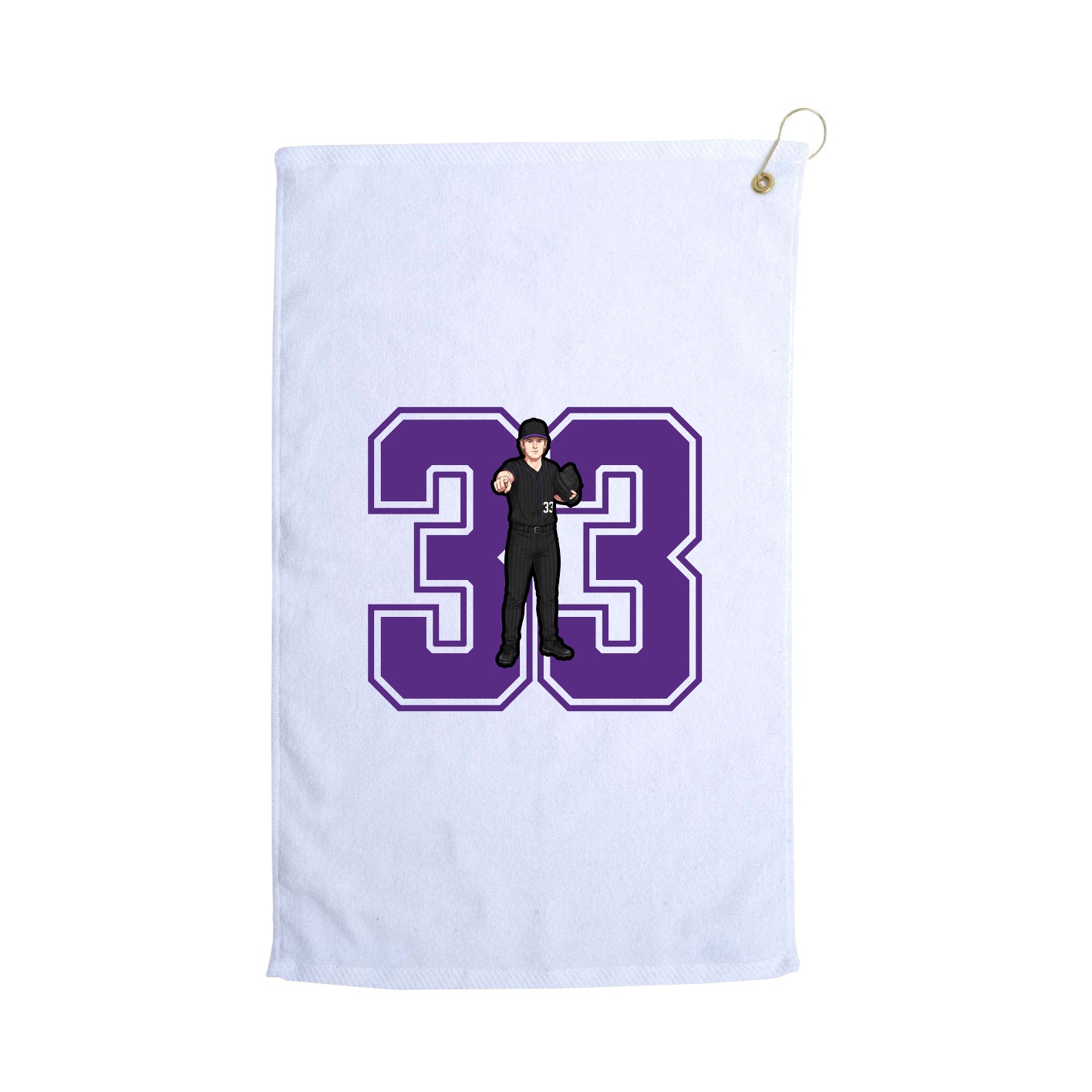 Golf Towel — Number in White