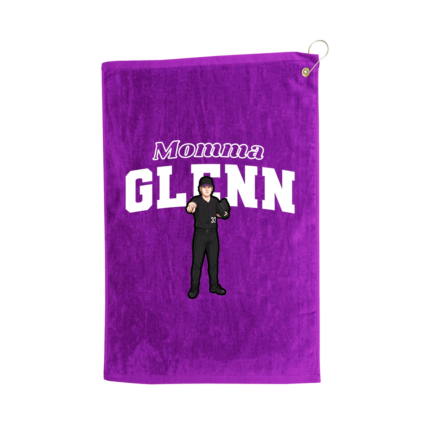Golf Towel — Mothers Day Block in Purple