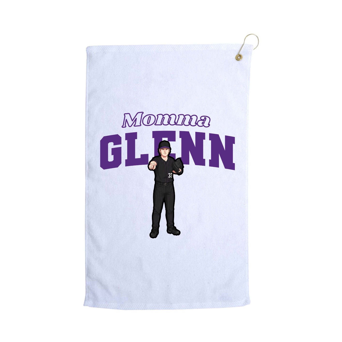 Golf Towel — Mothers Day Block in White