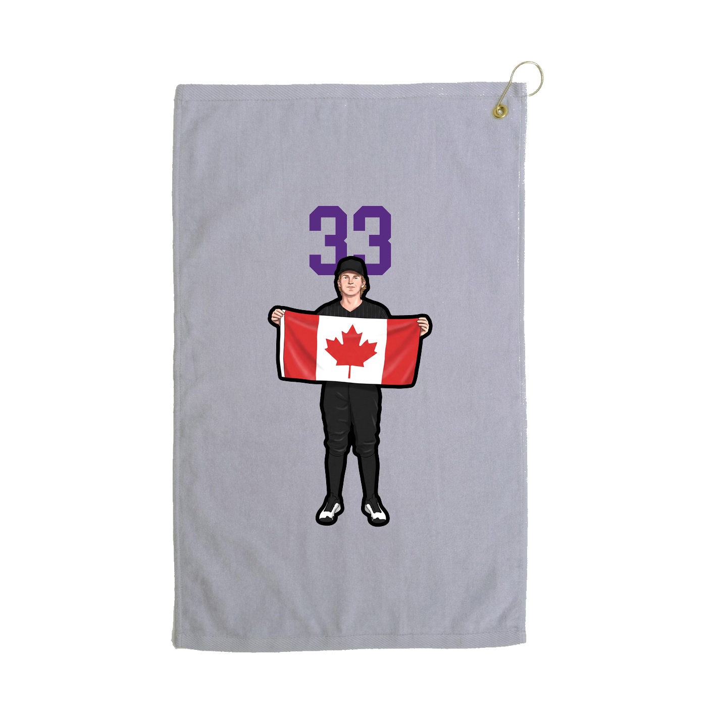 Golf Towel — Number Top in Grey