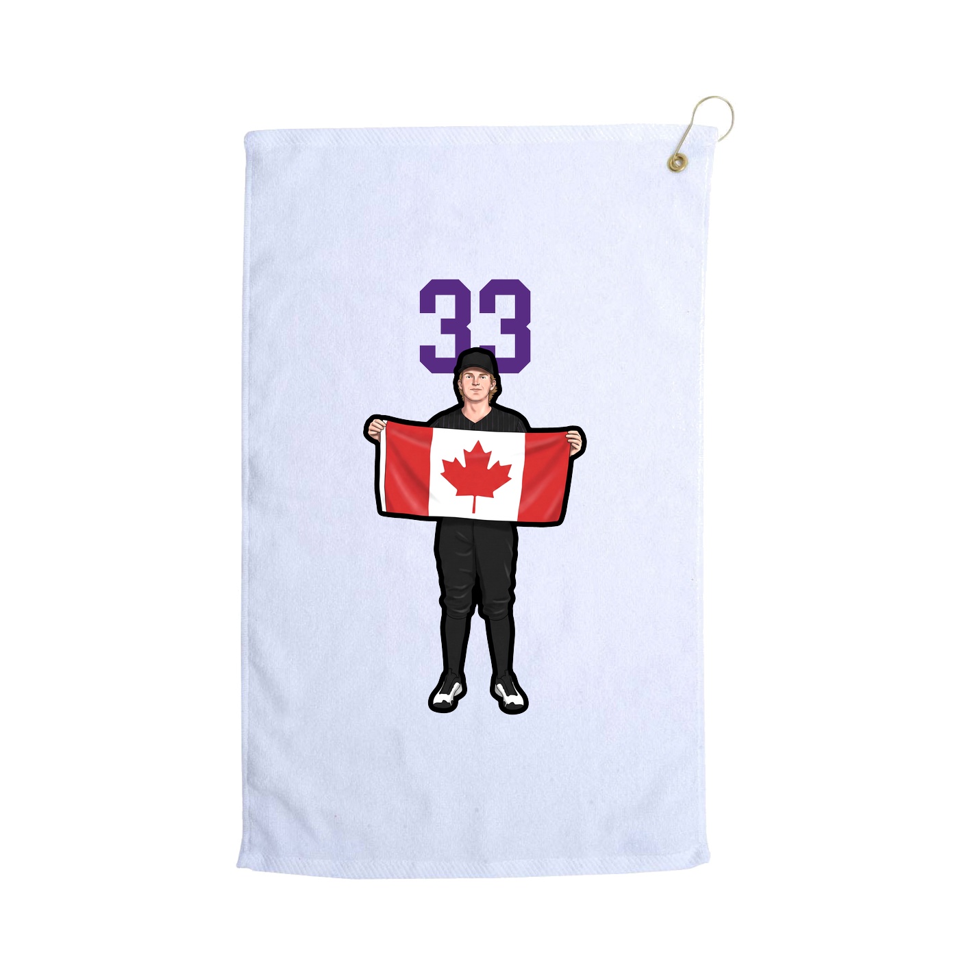 Golf Towel — Number Top in White