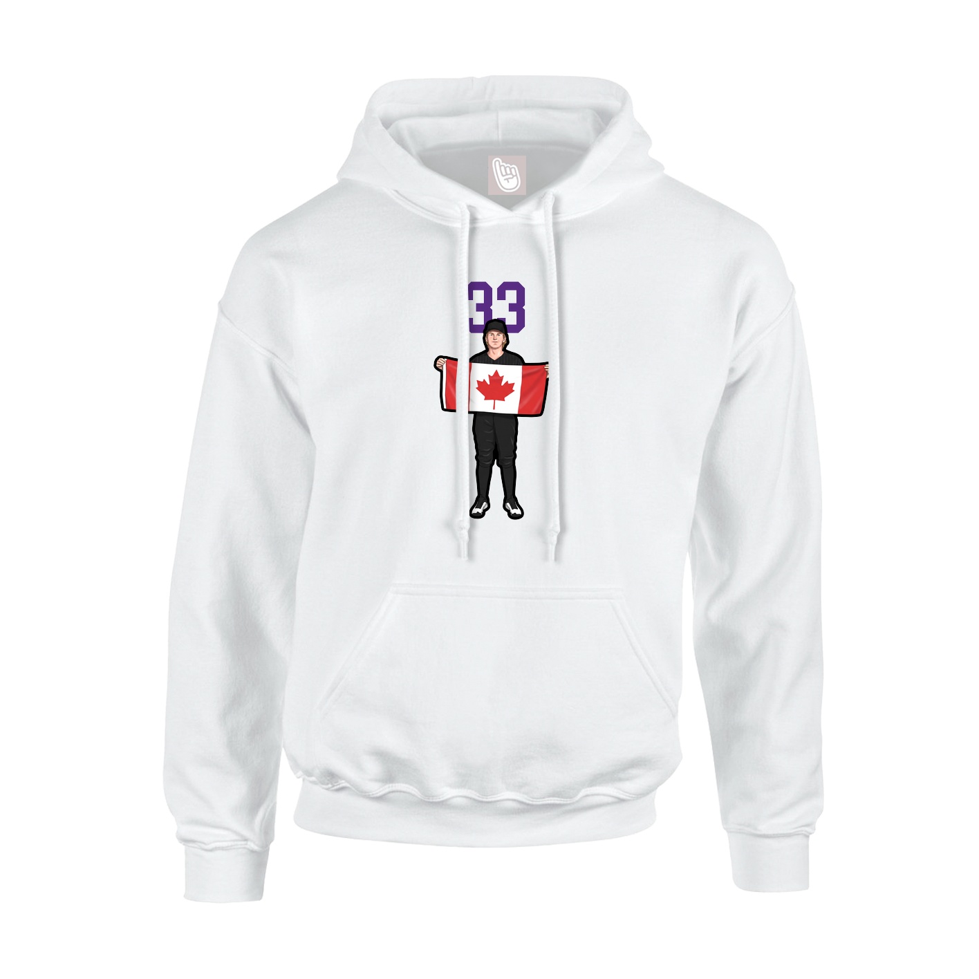 Youth Hoodie — Number Top in White
