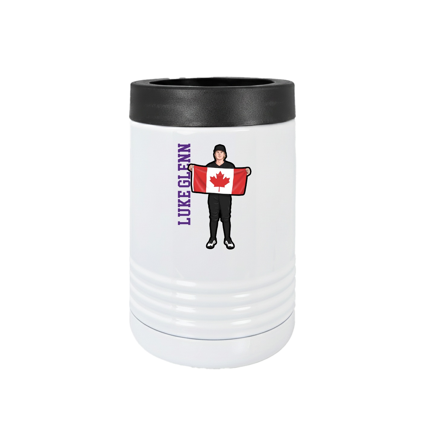 Beverage Holder — Name Vertical in White