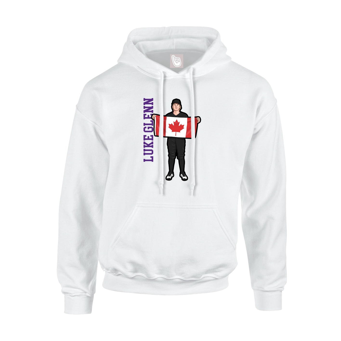 Youth Hoodie — Name Vertical in White