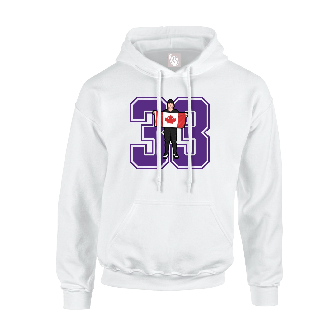 Youth Hoodie — Number in White