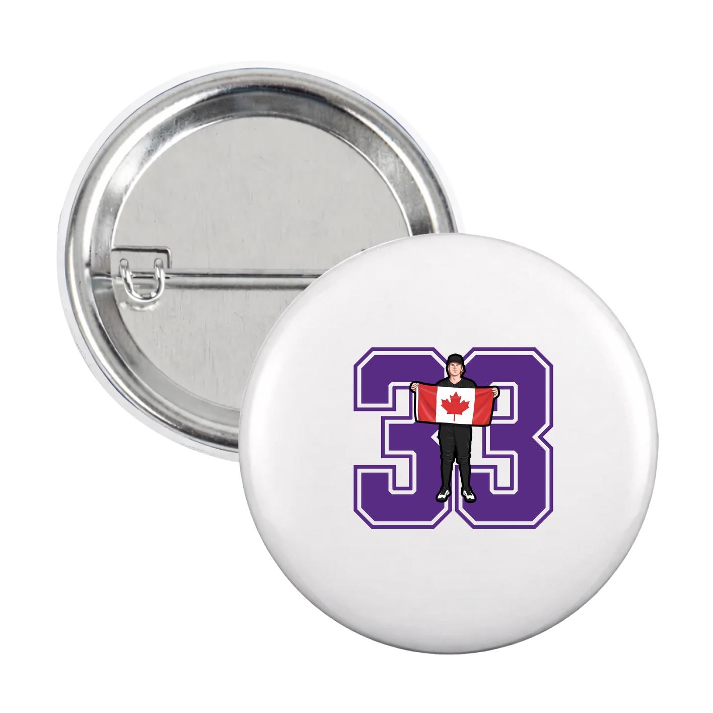 Game Day Button — Number in White