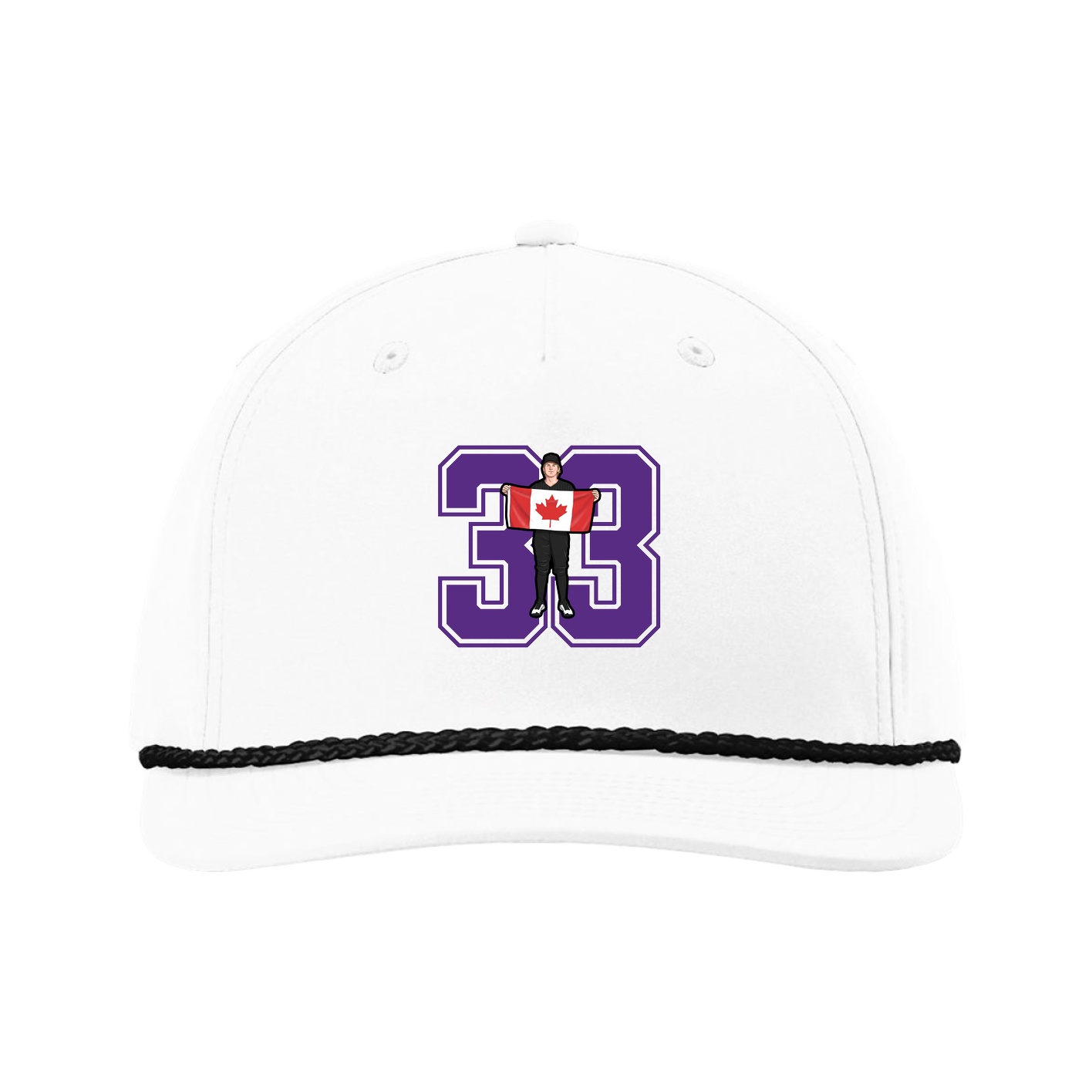 Five-Panel Classic Rope Cap — Number in White