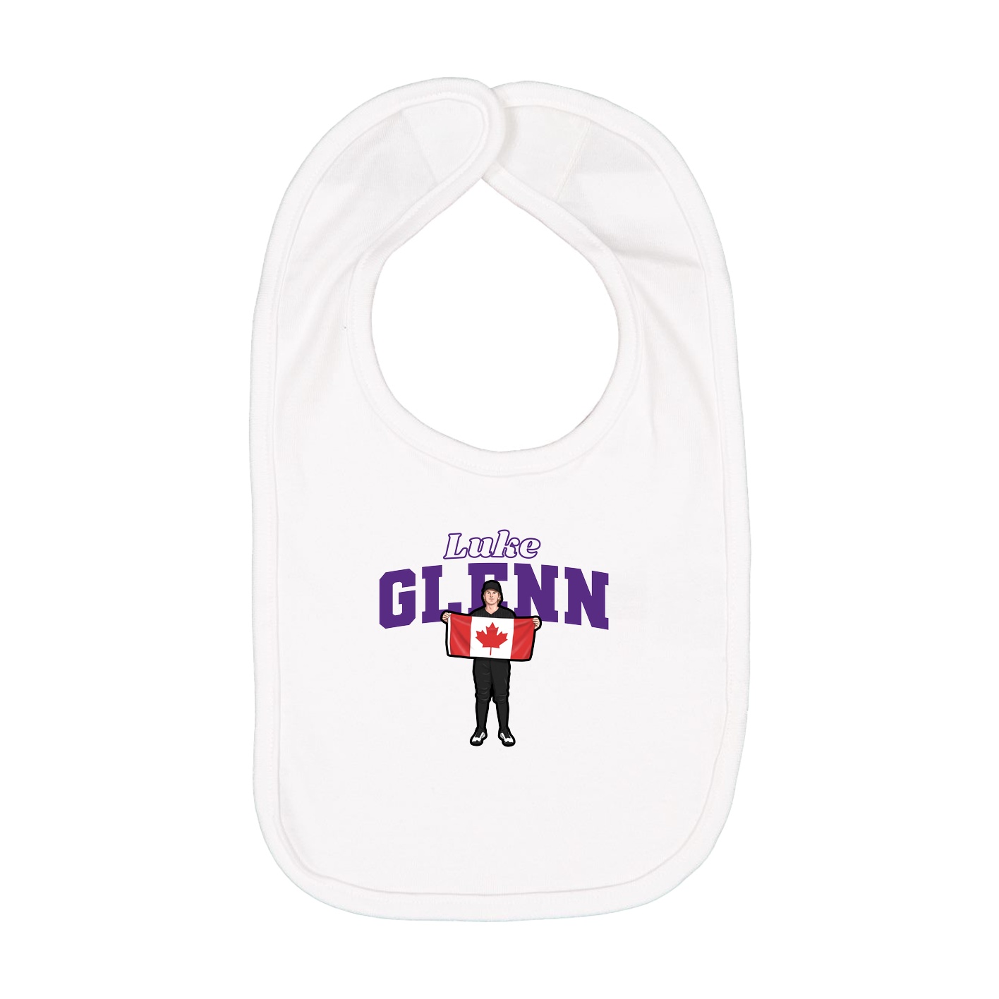 Infant Bib — Name Arch in White