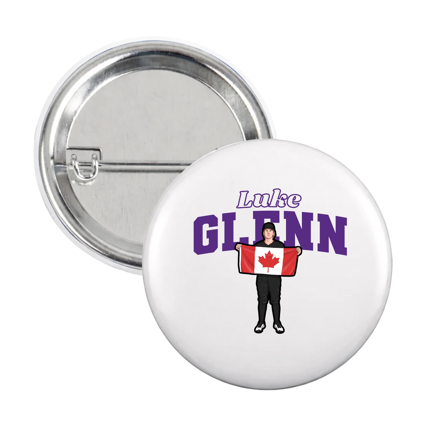 Game Day Button — Name Arch in White