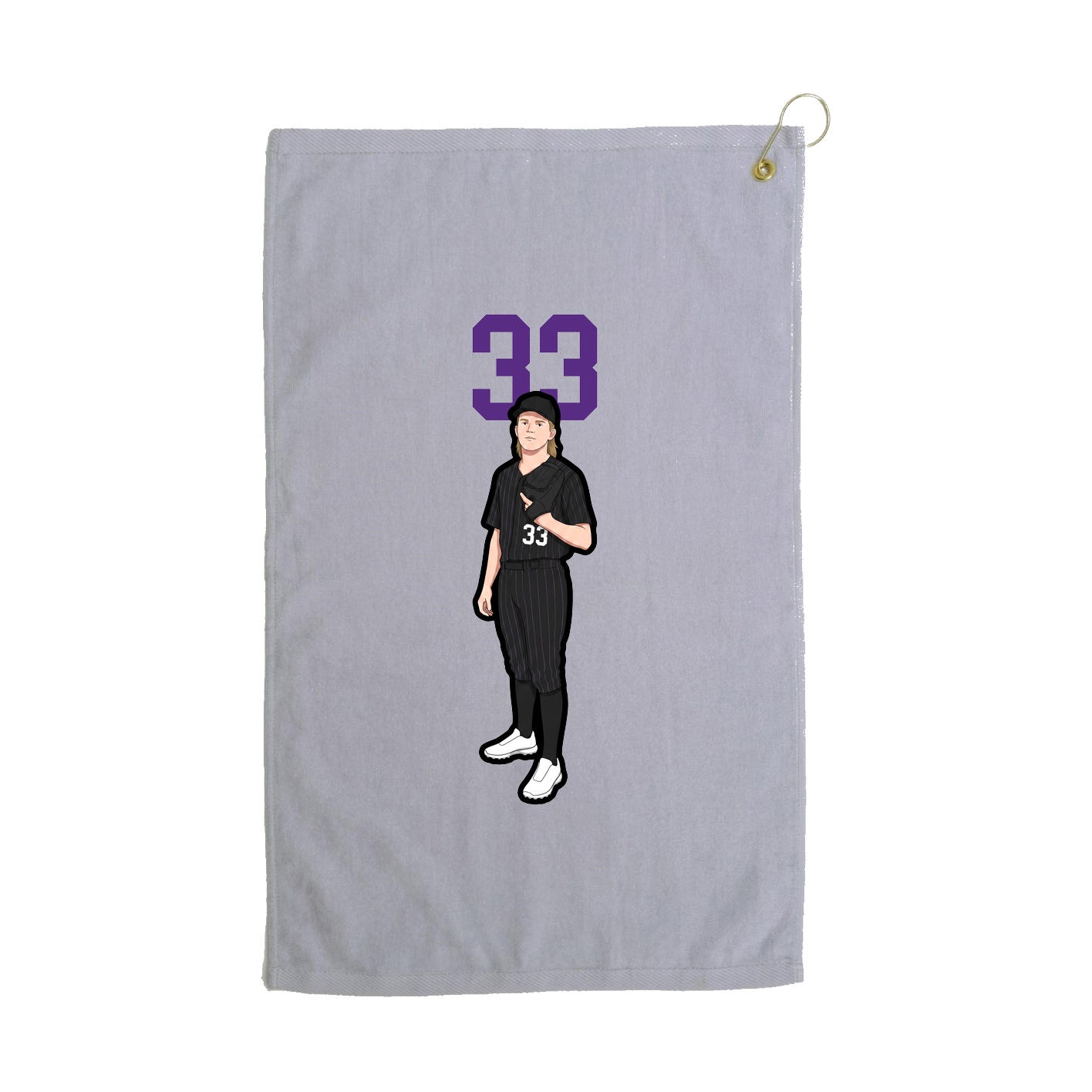 Golf Towel — Number Top in Grey