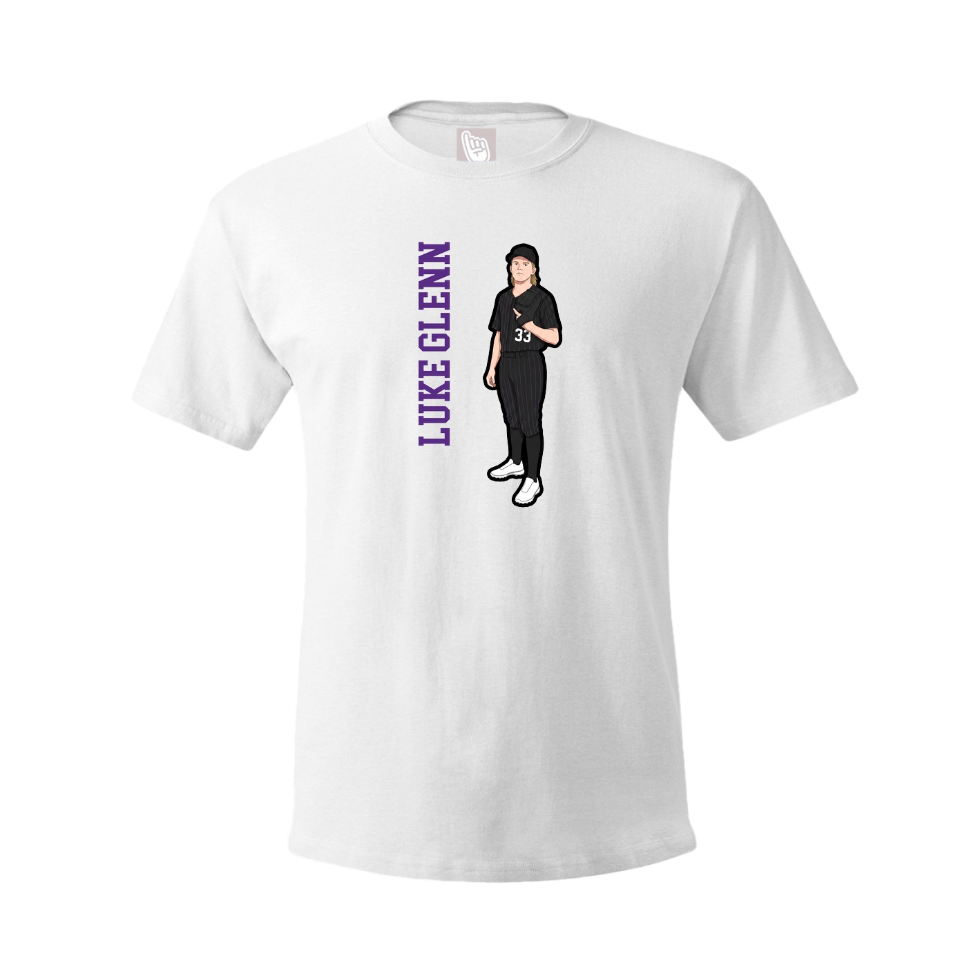 Youth Tee — Name Vertical in White