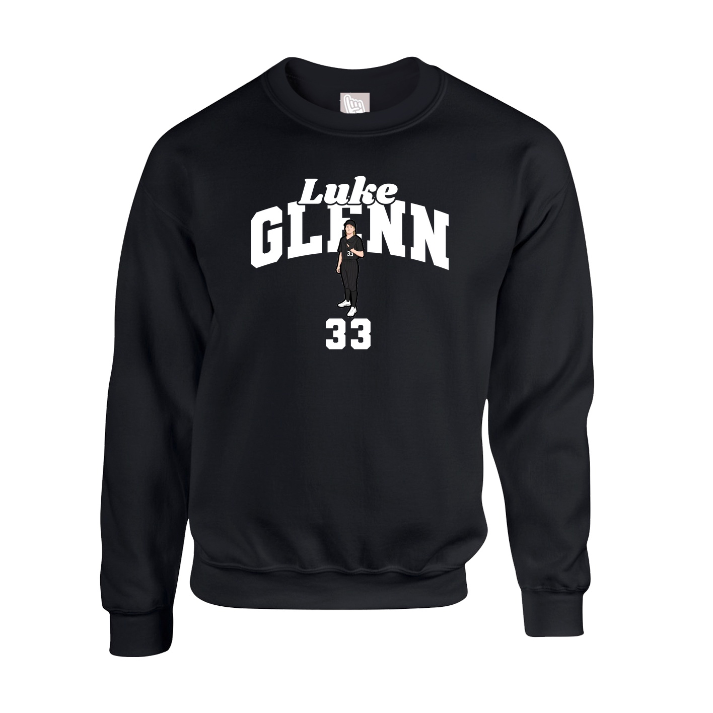 Fleece Crew — Signature Arch in Black