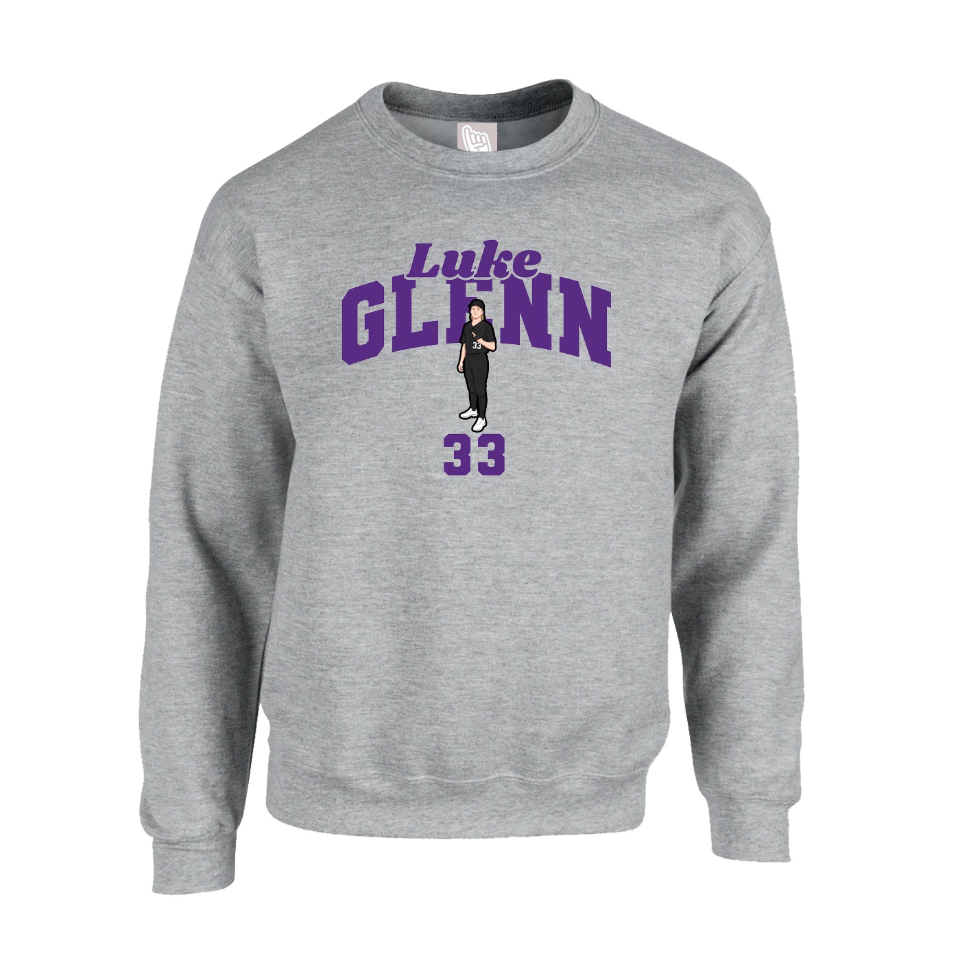 Fleece Crew — Signature Arch in Grey