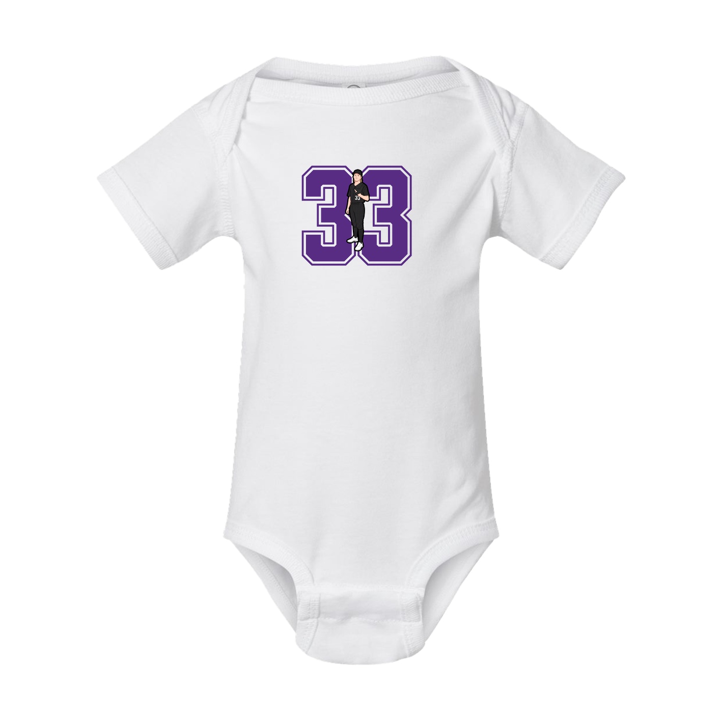 Baby Onesie — Number in White