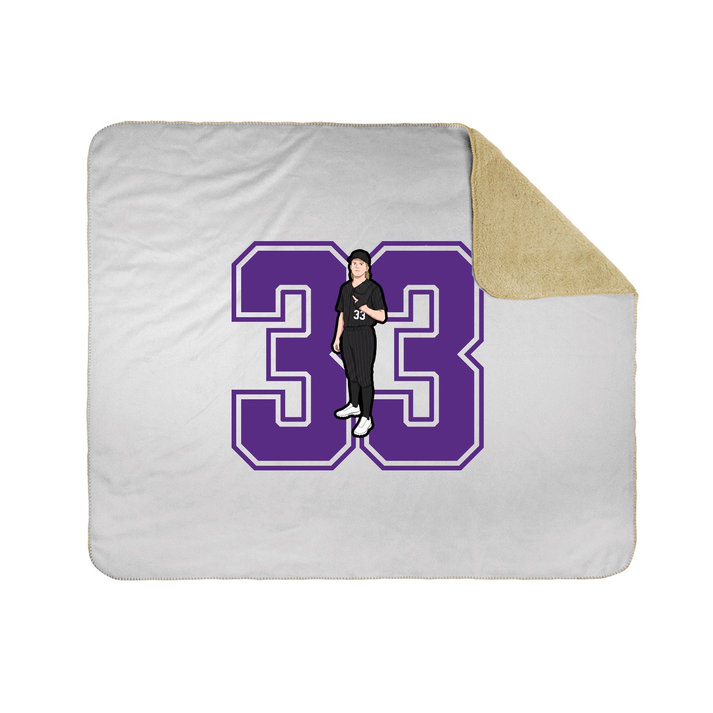 Throw Blanket — Number in White