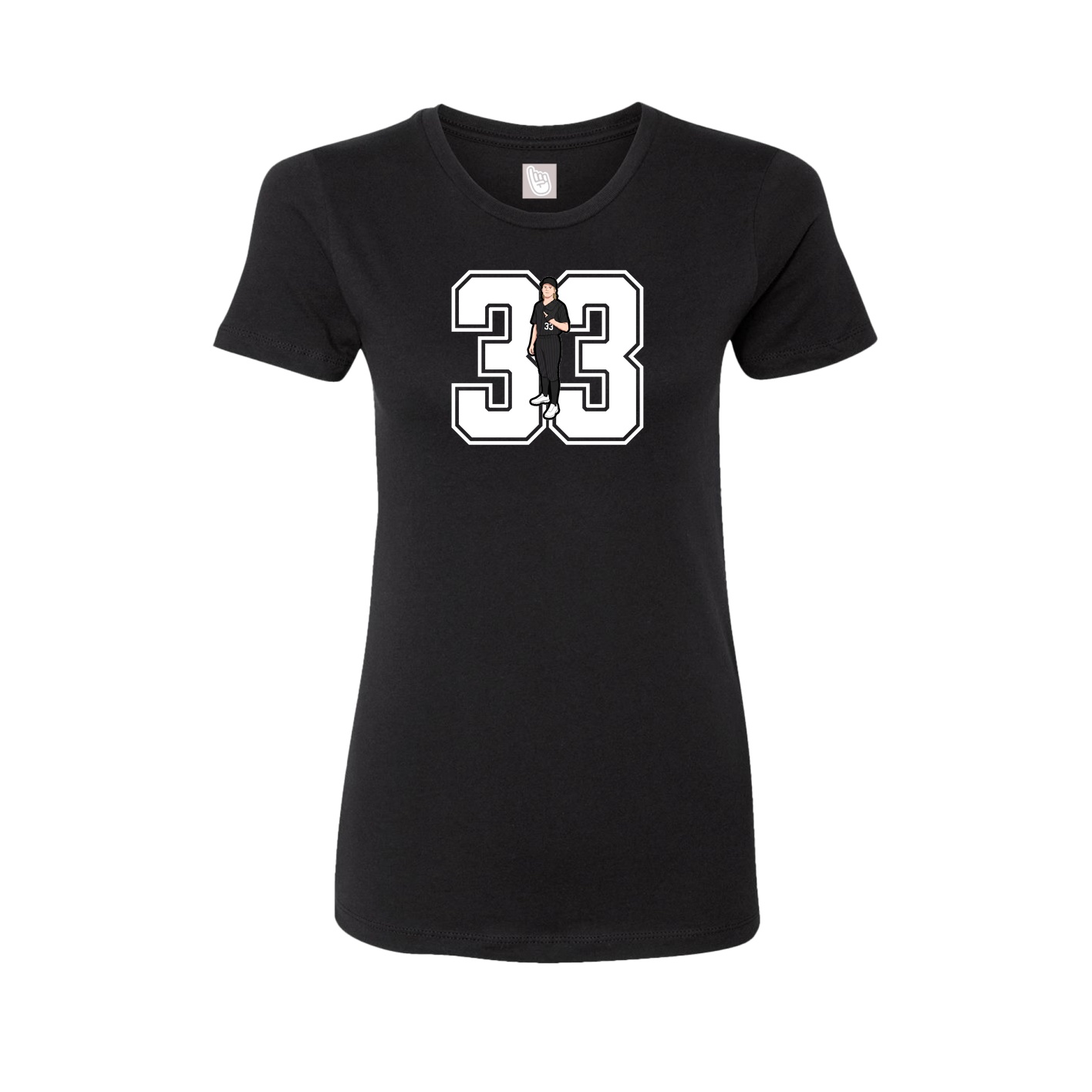 Womens Tee — Number in Black