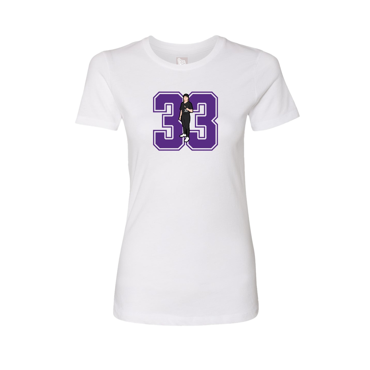 Womens Tee — Number in White