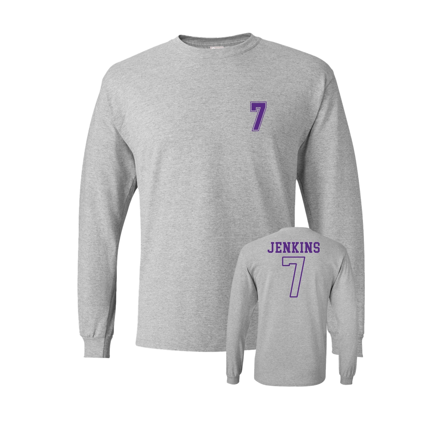 Long Sleeve Tee — Chest Back in Grey