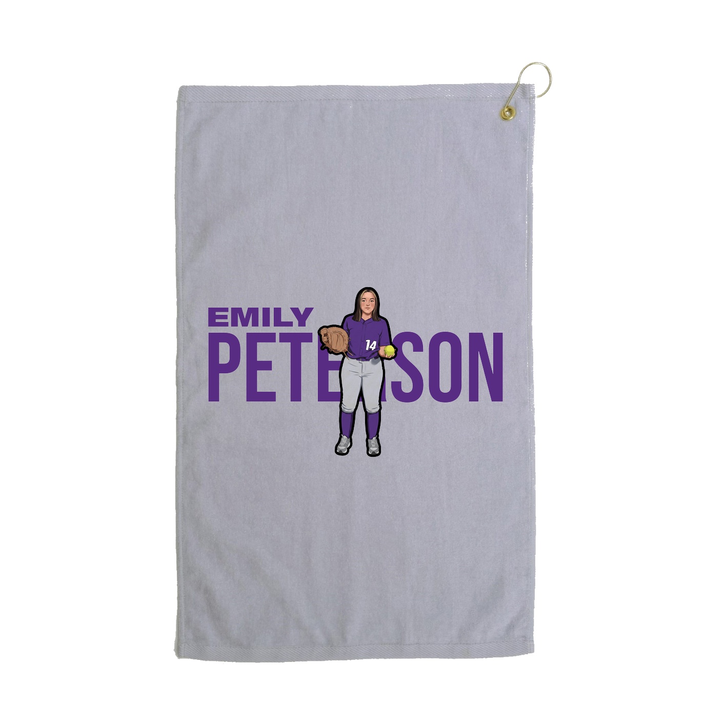 Golf Towel — Player Name in Grey