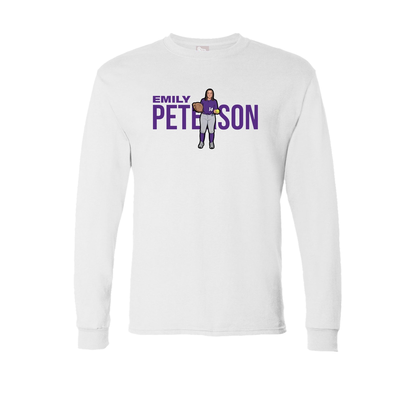 Long Sleeve Tee — Player Name in White